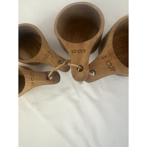 Talisman Designs Engraved Beechwood Kitchen Utensil Lot Spoons Cups Spreaders - Picture 8 of 14